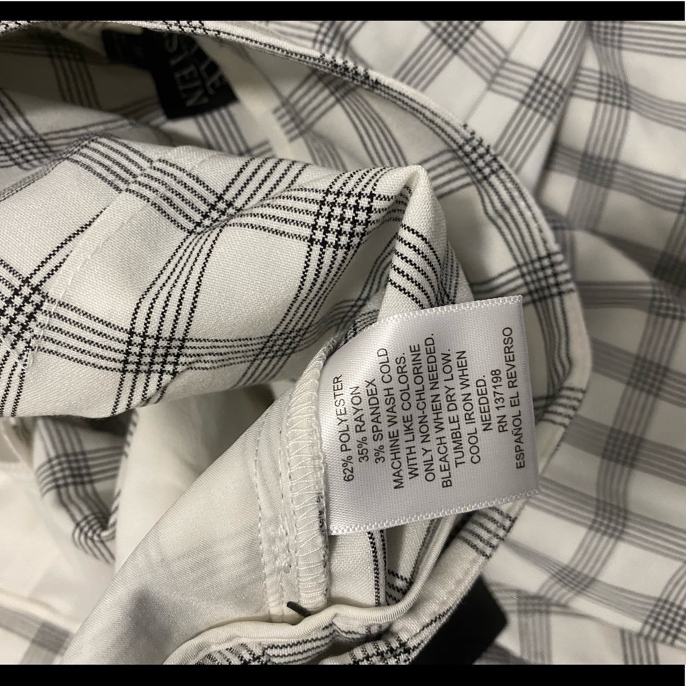 NWT Zip Up Plaid Pants Black & White - Picture 5 of 6